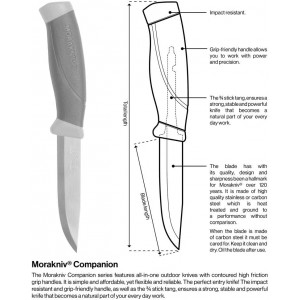 Нож Mora Companion Heavy Duty Stainless Fixed Blade Knife - Black 22429 (NZ-CHD-SS-01) [MORAKNIV]